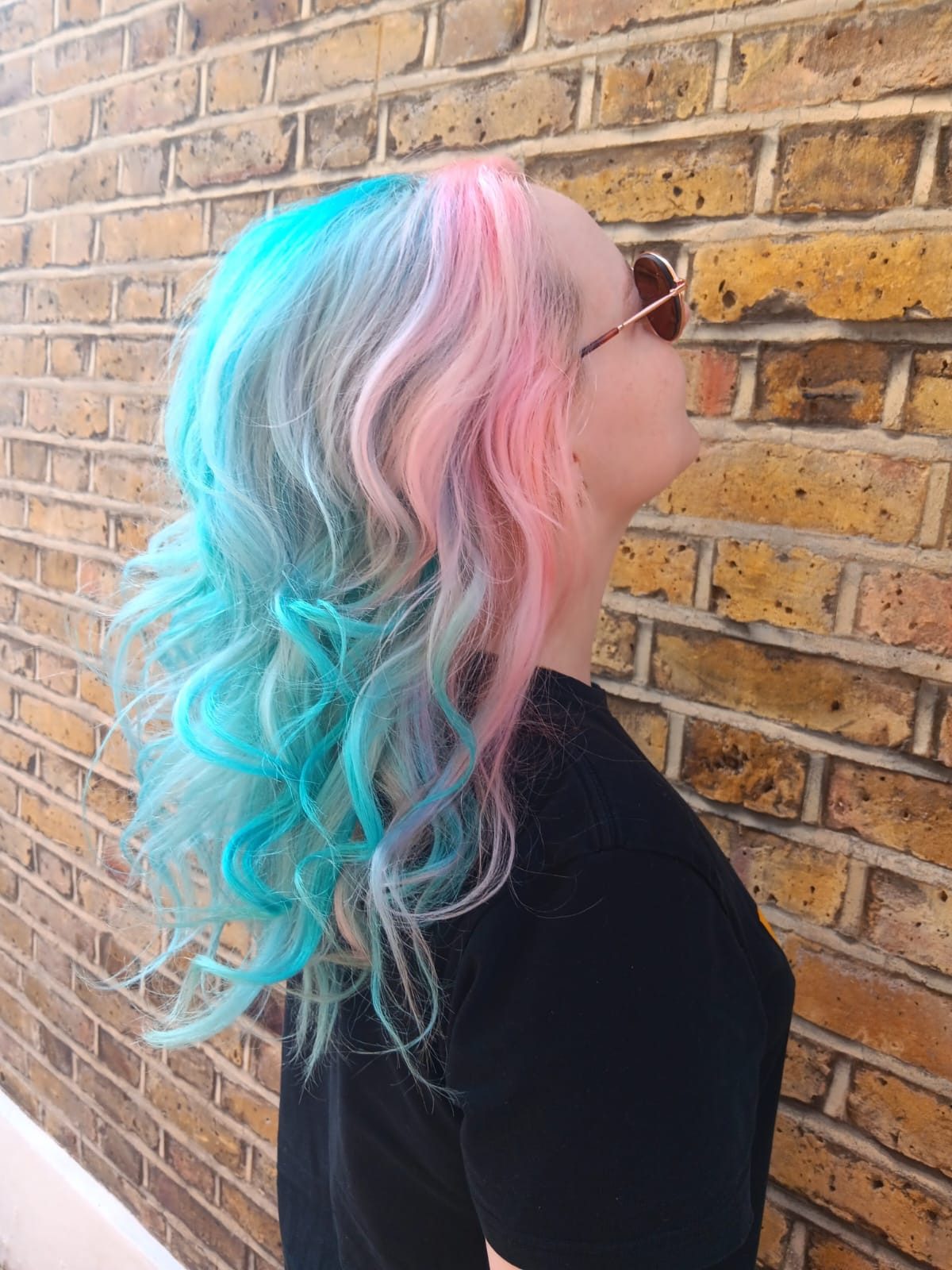 Pastel pink and turquoise mermaid colour