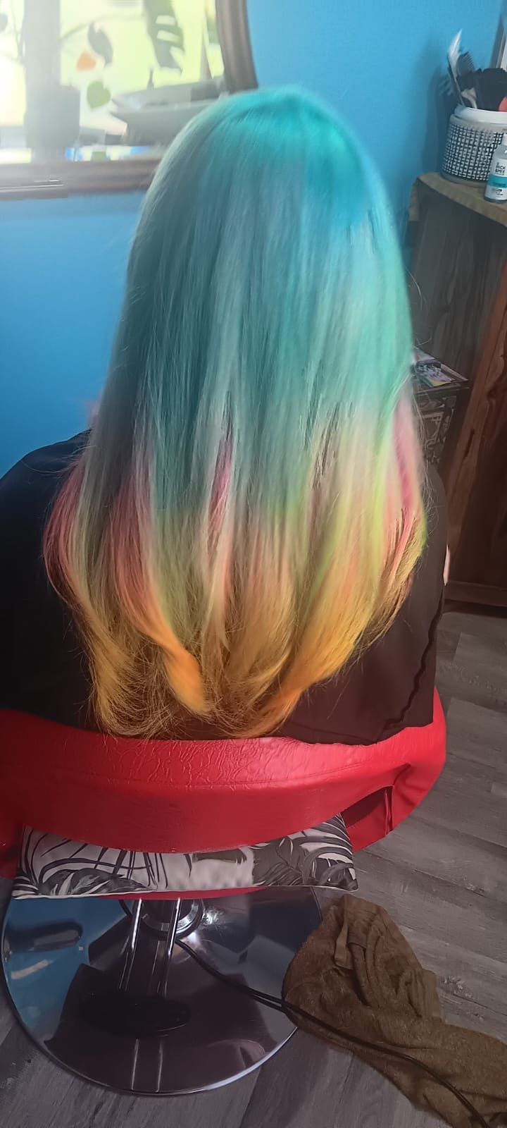 Rainbow ombré colour from teal to gold